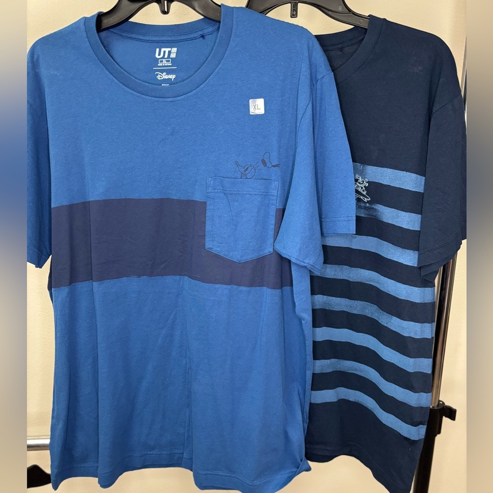 Uniqlo x Disney Mickey & Donald’ Men's Blue Short Sleeve Tees Bundle Size XL
